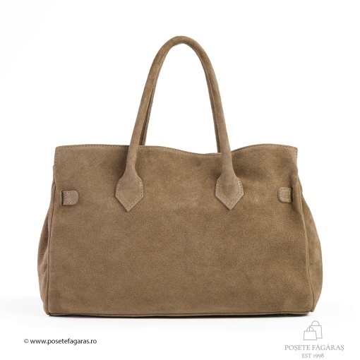 Poseta Celina - Piele Intoarsa TAUPE - DESCHIS - Img 3