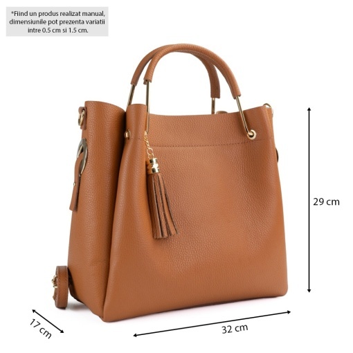 Poseta Piele Bryna - CAMEL - Img 5