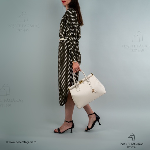 Poseta Piele Jennifer - ALB-SIMPLU - Img 6