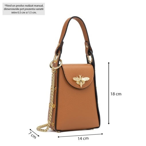 Poseta Piele Lia - CAMEL - Img 5