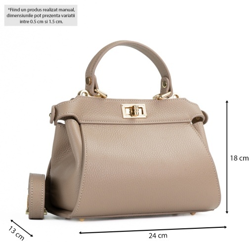Poseta Piele Mini Otilia - CREM - Img 5
