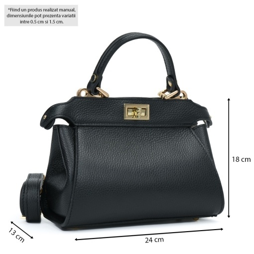 Poseta Piele Mini Otilia - NEGRU - Img 5