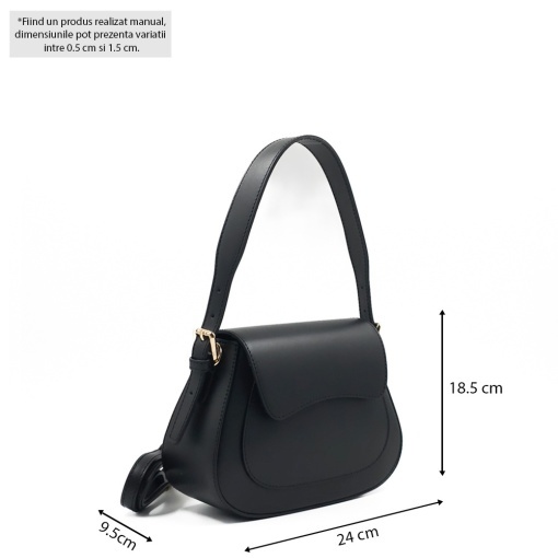 Poseta Piele Mini Pauline - NEGRU - Img 5
