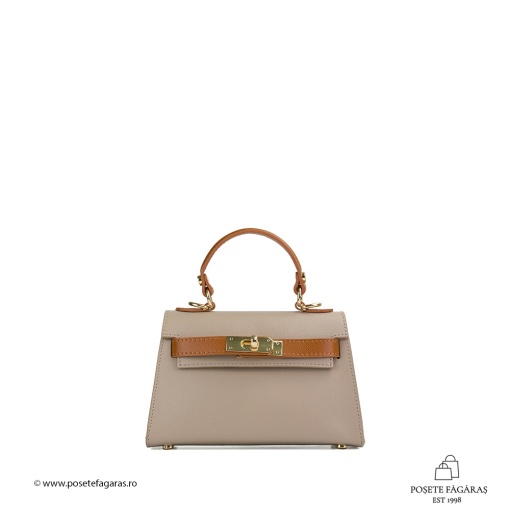 Poseta Piele Thea Baby - CREM-CONIAC - Img 2