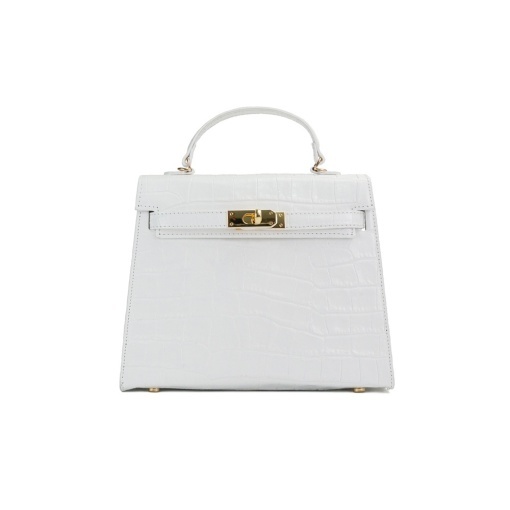 Poseta Piele Thea Croco Mini - ALB-SIMPLU - Img 2