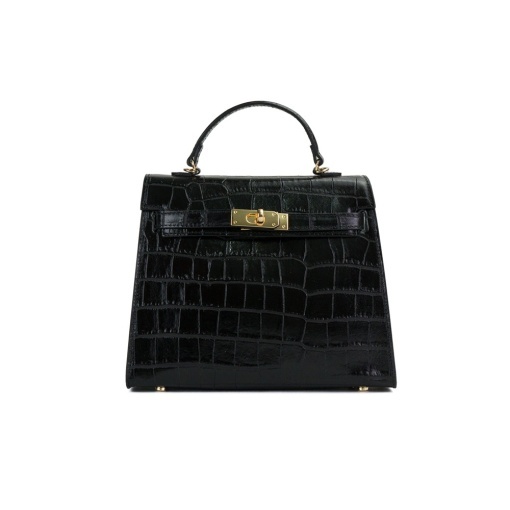 Poseta Piele Thea Croco Mini - NEGRU - Img 2