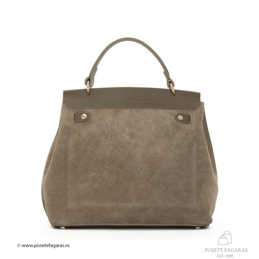 Poseta Teresa - Piele Intoarsa TAUPE - Img 3