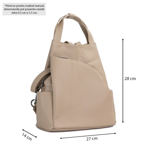 Rucsac Piele Charlene - CREM - Img 5
