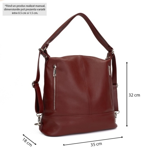 Rucsac Piele Sonia - BORDO - Img 6