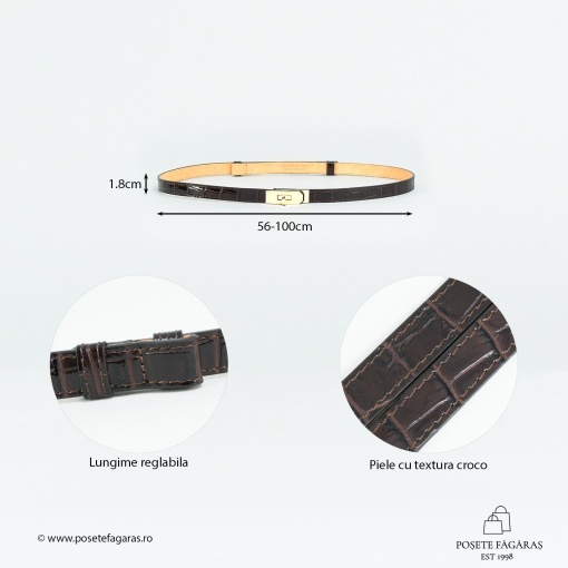 Curea Piele Croco - MARO INCHIS - Img 2