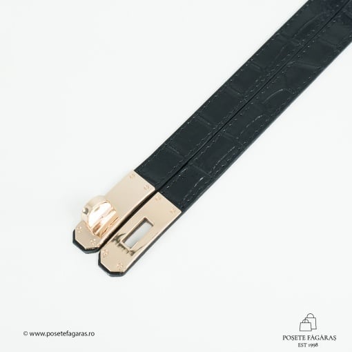 Curea Piele Croco - NEGRU - Img 3