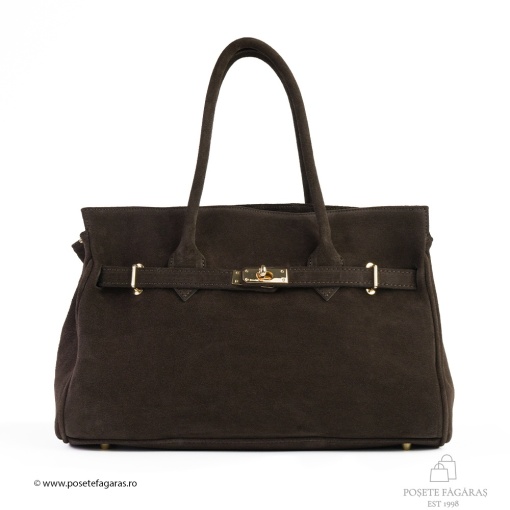 Poseta Celina - Piele Intoarsa MARO - INCHIS - Img 2