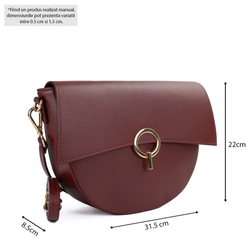 Poseta Piele Christine - BORDO - Img 5