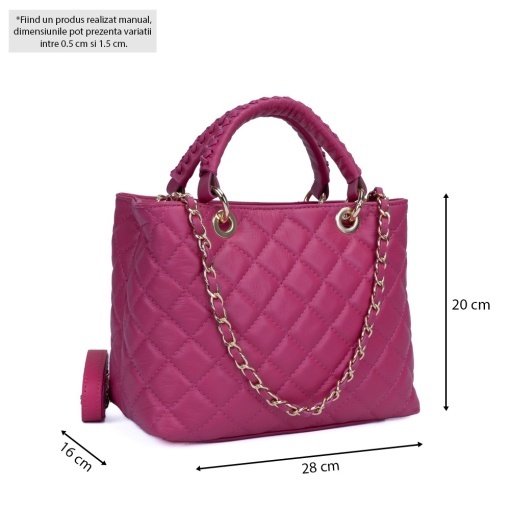 Poseta Piele Mini Georgie - FUCSIA - Img 5