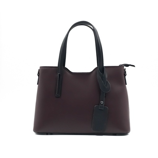 Poseta Piele Mini Michelle - BORDO-NEGRU - Img 2