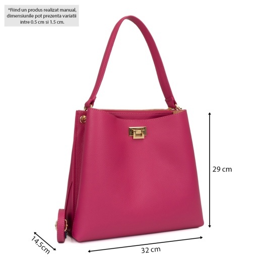 Poseta Piele Stephanie - FUCSIA - Img 5