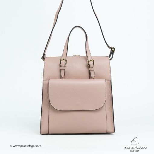 Rucsac Piele Alessa - ROZ-PUDRA - Img 2