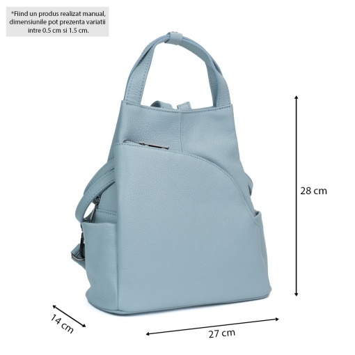 Rucsac Piele Charlene - BLEU - Img 5