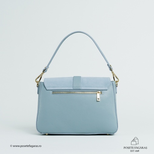 Poseta Ava - Piele Intoarsa - BLEU - Img 3