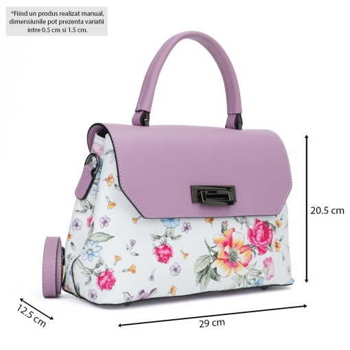 Poseta Piele Alana - FLORAL-LILA - Img 5