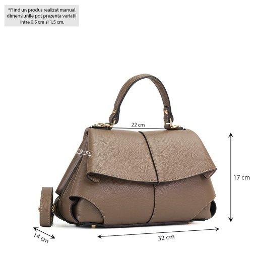 Poseta Piele Amelie - TAUPE - Img 5