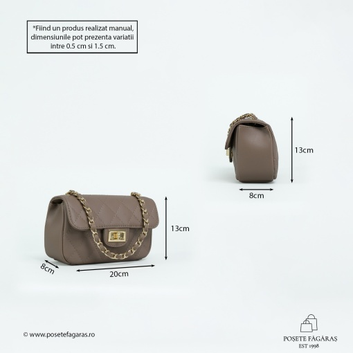 Poseta Piele Baby Ruby - TAUPE - Img 5