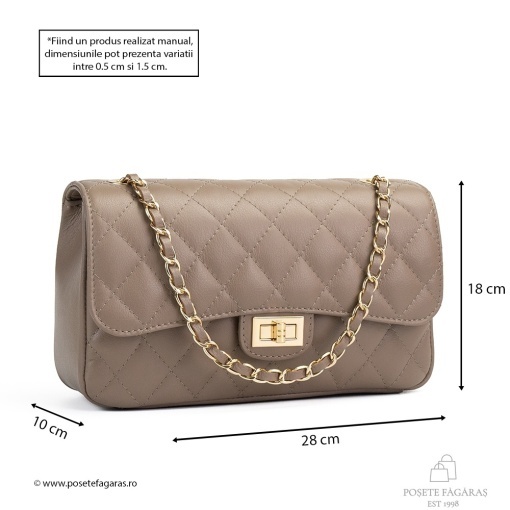 Poseta Piele Mini Ruby - TAUPE - Img 5