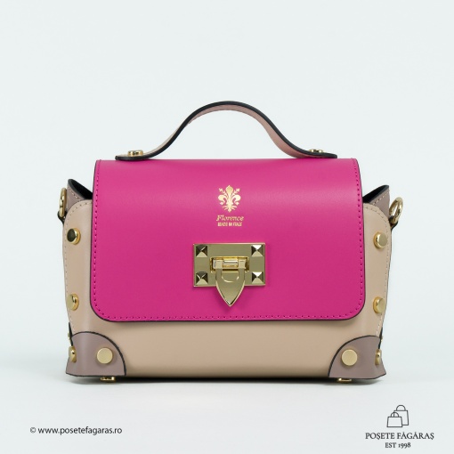 Poseta Piele Natalia - FUCSIA-GREJ - Img 2