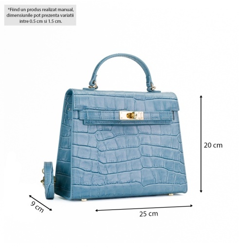 Poseta Piele Thea Croco - BLEU - Img 5
