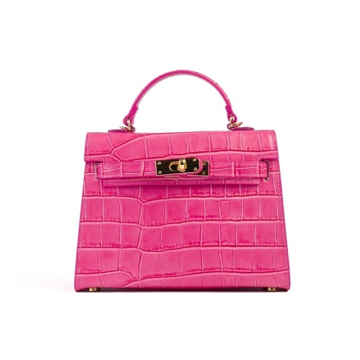 Poseta Piele Thea Croco - FUCSIA - Img 2
