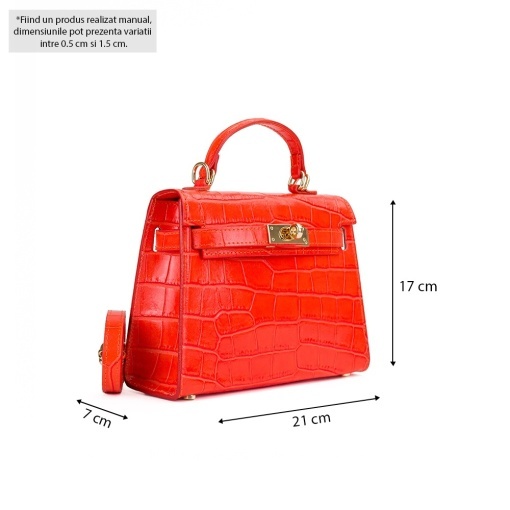Poseta Piele Thea Croco Mini - CARAMIZIU - Img 4