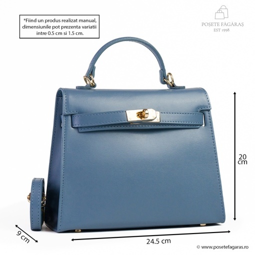 Poseta Piele Thea Slim - ALBASTRU-DESCHIS - Img 5