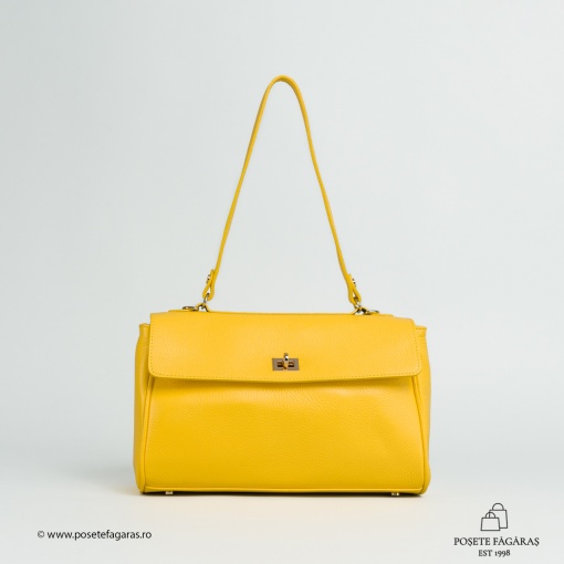 Poseta Piele Victoria - GALBEN-INCHIS - Img 2
