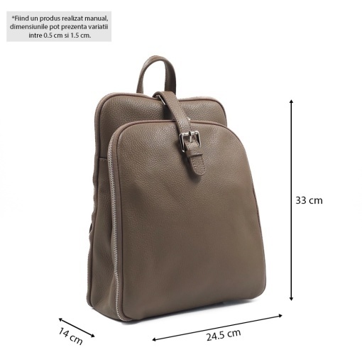 Rucsac Piele Laurence - TAUPE - Img 5