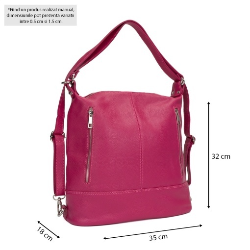 Rucsac Piele Sonia - FUCSIA - Img 6