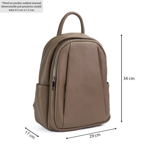 Rucsac Piele Timeea - TAUPE - Img 5