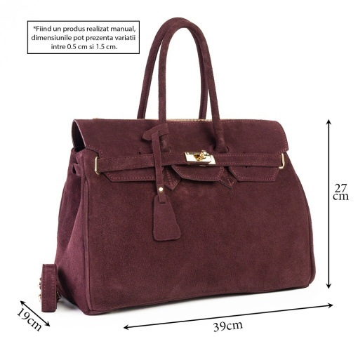 Poseta Claire - Piele Intoarsa BORDO - Img 5