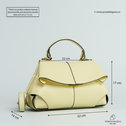 Poseta Piele Amelie - GALBEN - Img 5
