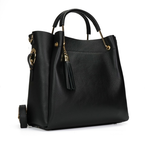 Poseta Piele Bryna - NEGRU