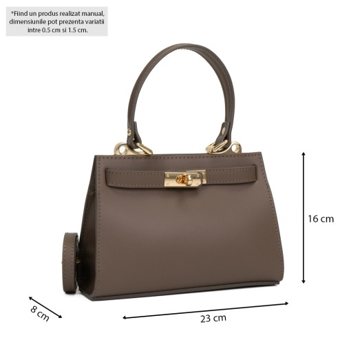 Poseta Piele Gloria - TAUPE - Img 5