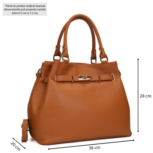 Poseta Piele Ingrid - CAMEL - Img 5