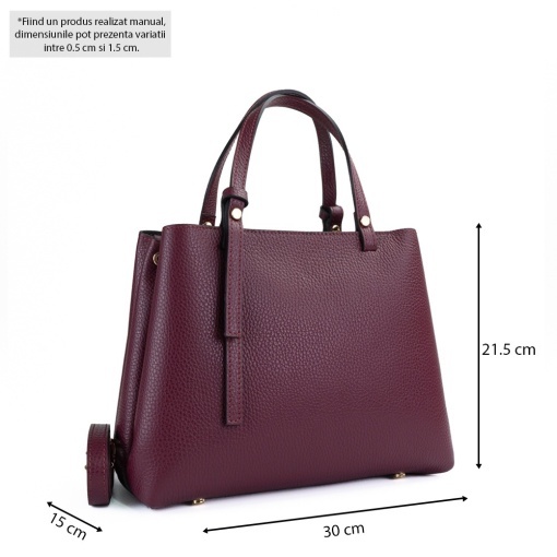 Poseta Piele Martine - BORDO - Img 5