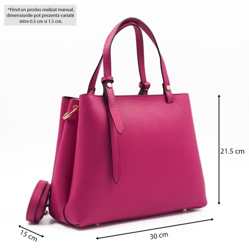 Poseta Piele Martine - FUCSIA - Img 5