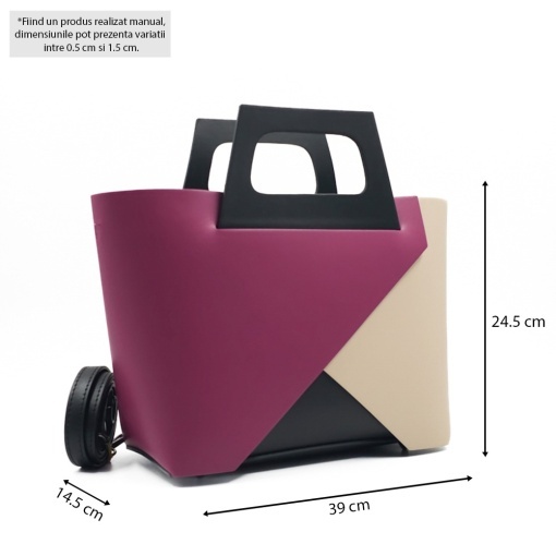 Poseta Piele Mathilda - FUCSIA-SIMPLU - Img 5