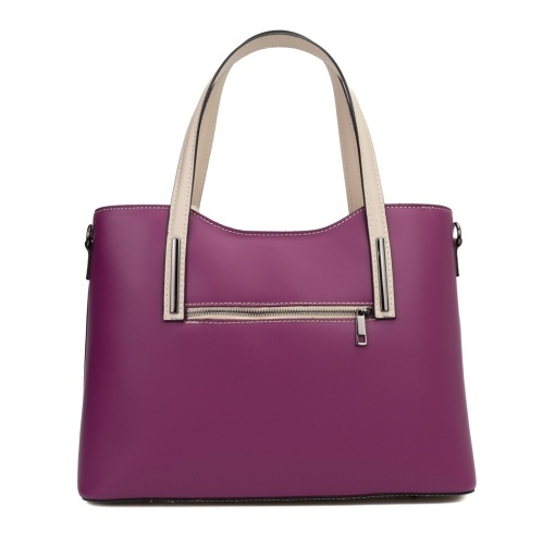 Poseta Piele Michelle - FUCSIA-BEJ - Img 3