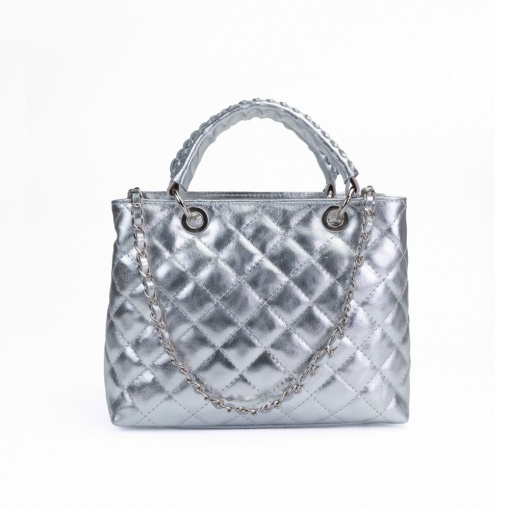 Poseta Piele Mini Georgie - ARGINTIU - Img 2