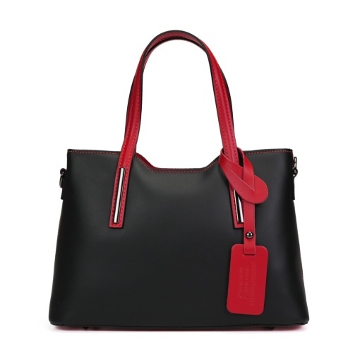 Poseta Piele Mini Michelle - NEGRU-ROSU - Img 2
