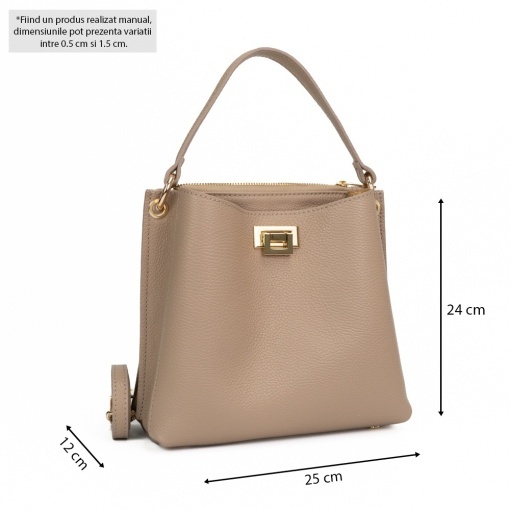 Poseta Piele Mini Stephanie - CREM - Img 5