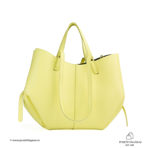 Poseta Piele Mirai - GALBEN - Img 2
