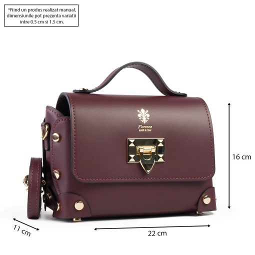 Poseta Piele Natalia - BORDO - Img 5